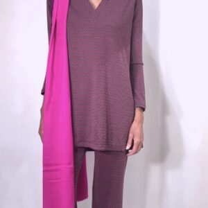 PANTALÓN PUNTO DIBUJO MORADO