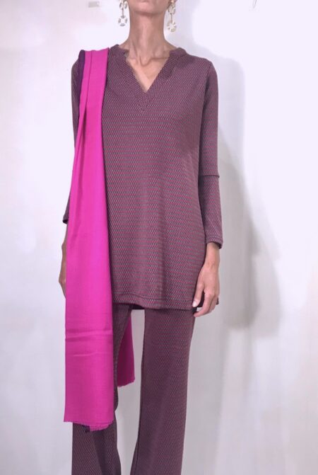PANTALÓN PUNTO DIBUJO MORADO