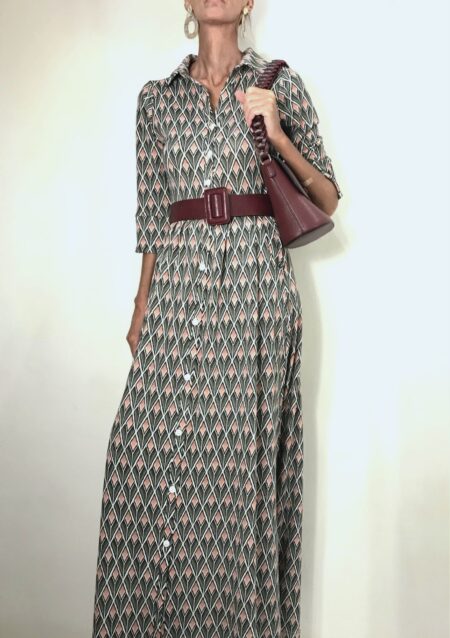 VESTIDO LARGO DIBUJO ROMBO