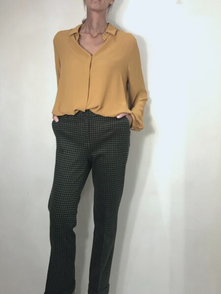 PANTALON VERDE CUADRITOS AMARILLO