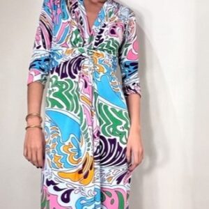 VESTIDO CORTO ESCOTE DRAPEADO