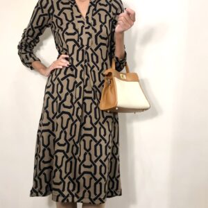VESTIDO MARRON Y NEGRO