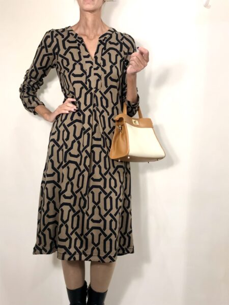 VESTIDO MARRON Y NEGRO