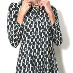 BLUSA DE PUNTO DIBUJO VERDE Y BLANCO