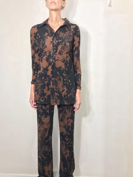 PANTALON PUNTO MARRON Y NEGRO