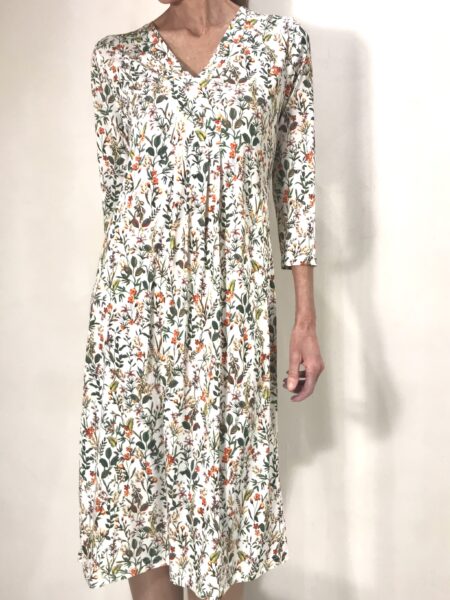 Vestido punto de seda de flores