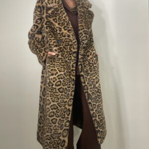 Abrigo piel sintético animal print