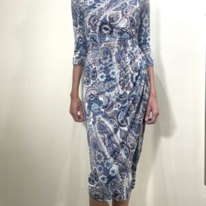 Vestido de punto estampado azules