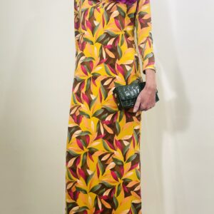 Vestido largo estampado amarillo
