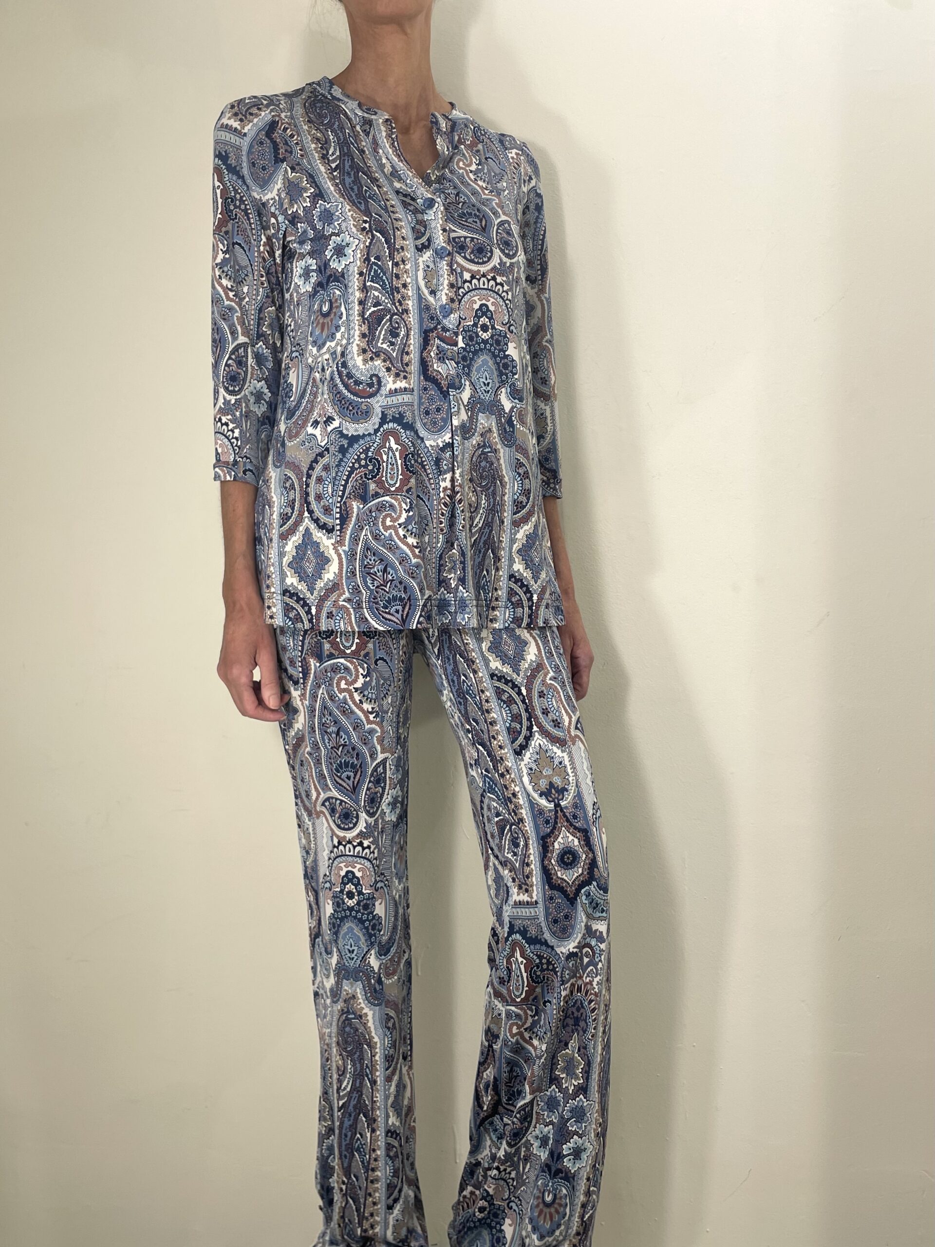 Pantalon estampado ameba azules